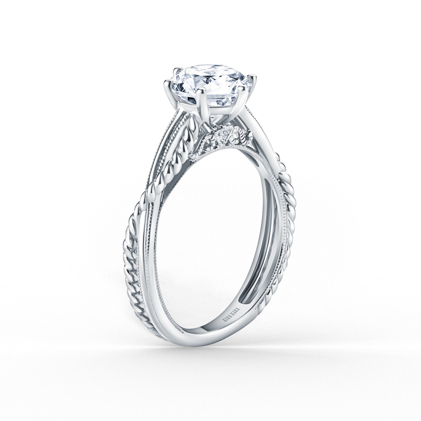 Rope Twist Milgrain Engagement Ring