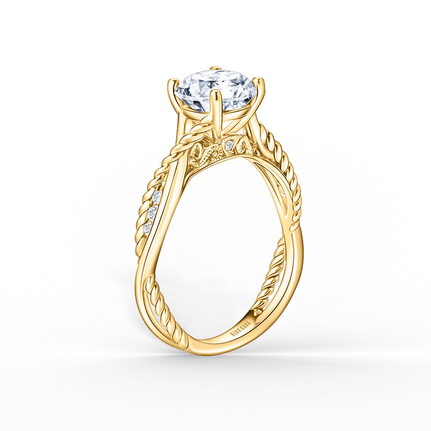 Rope Twist Channel Diamond Engagement Ring
