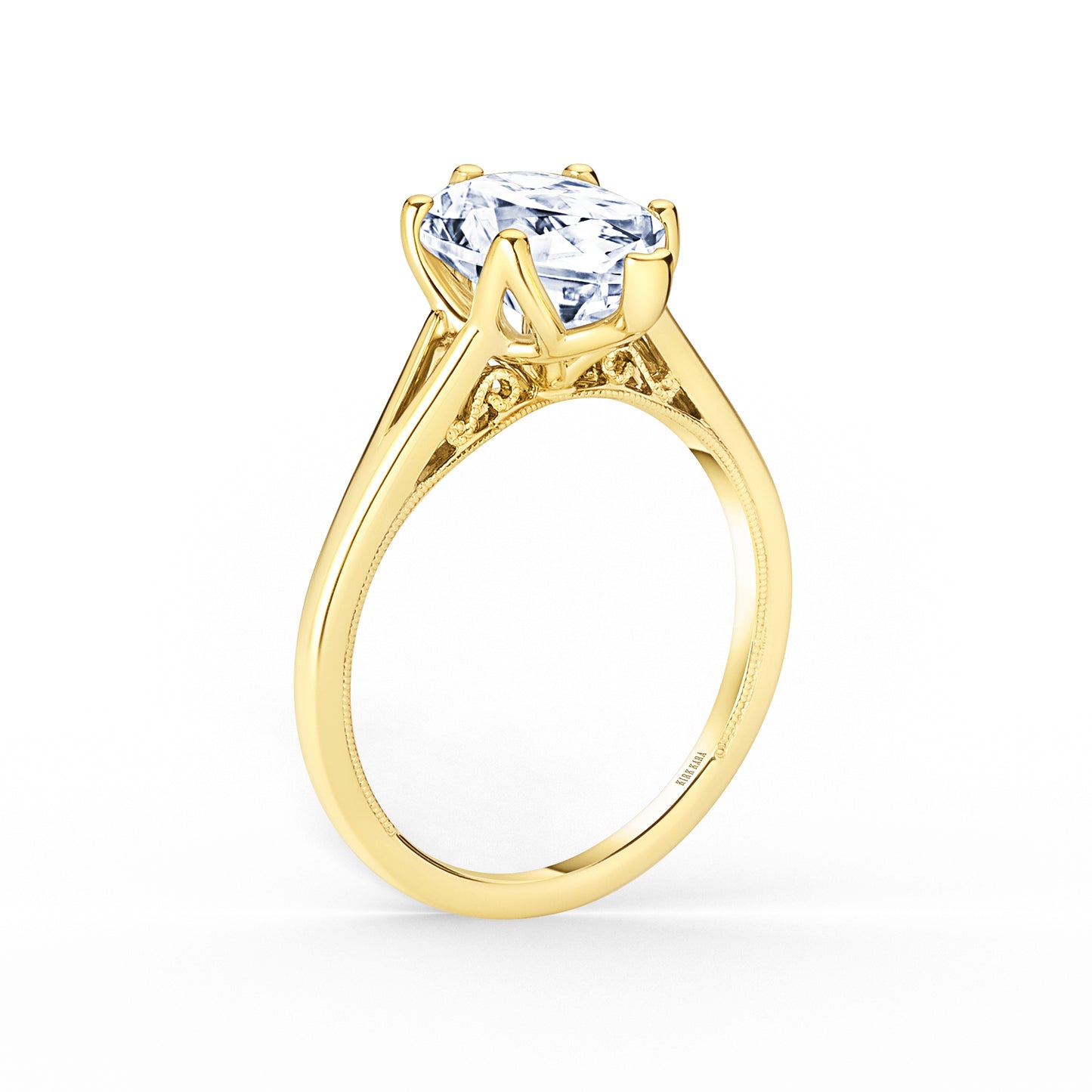 Fancy Split Shank High Polish Engagement Ring
