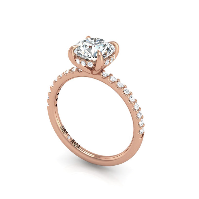 Preset Diamond Hidden Halo Solitaire Round Lab Diamond Engagement Ring