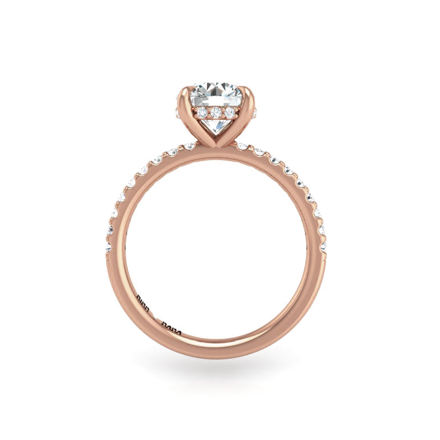 Preset Diamond Hidden Halo Solitaire Round Lab Diamond Engagement Ring