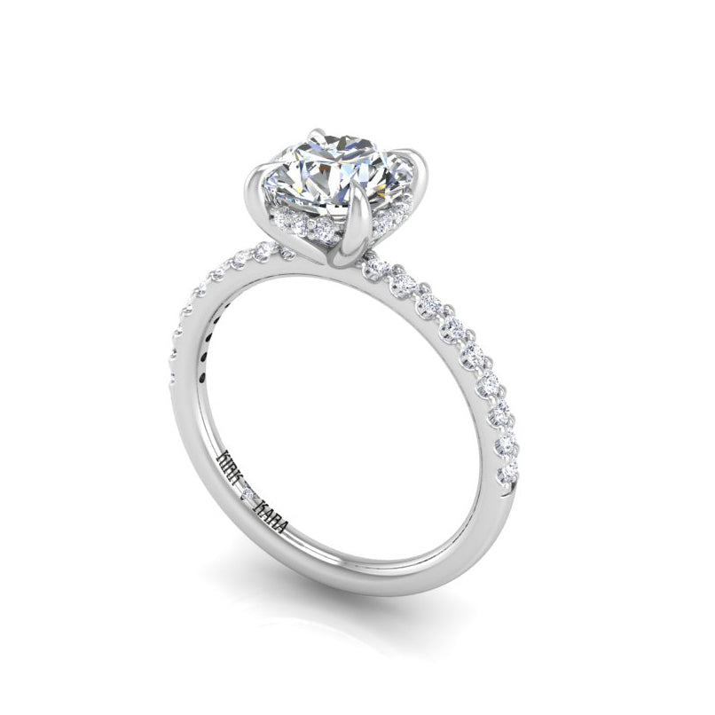 Preset Diamond Hidden Halo Solitaire Round Lab Diamond Engagement Ring