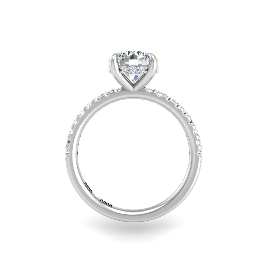 Preset Diamond Hidden Halo Solitaire Round Lab Diamond Engagement Ring