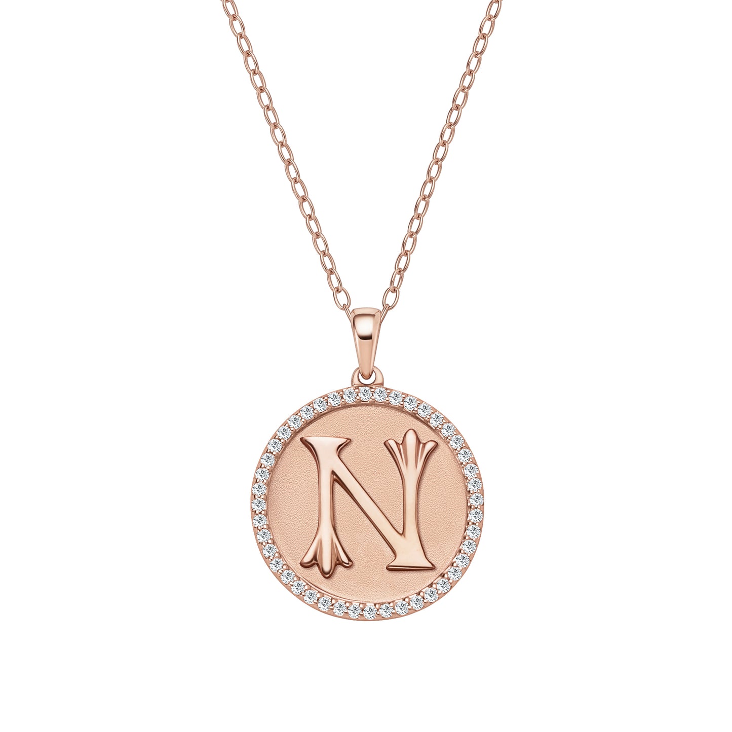 Classic Initial Lab Created Diamond Necklace