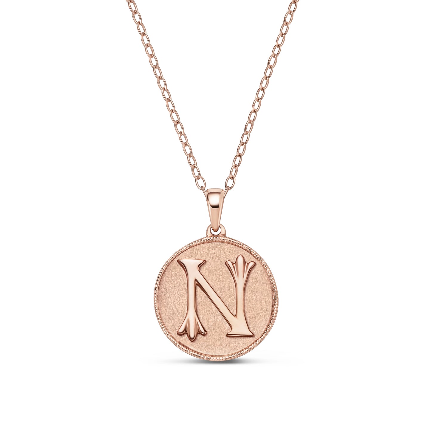 Classic Initial Milgrain Necklace