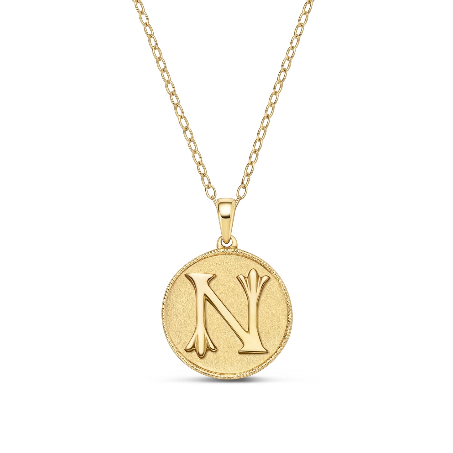 Classic Initial Milgrain Necklace