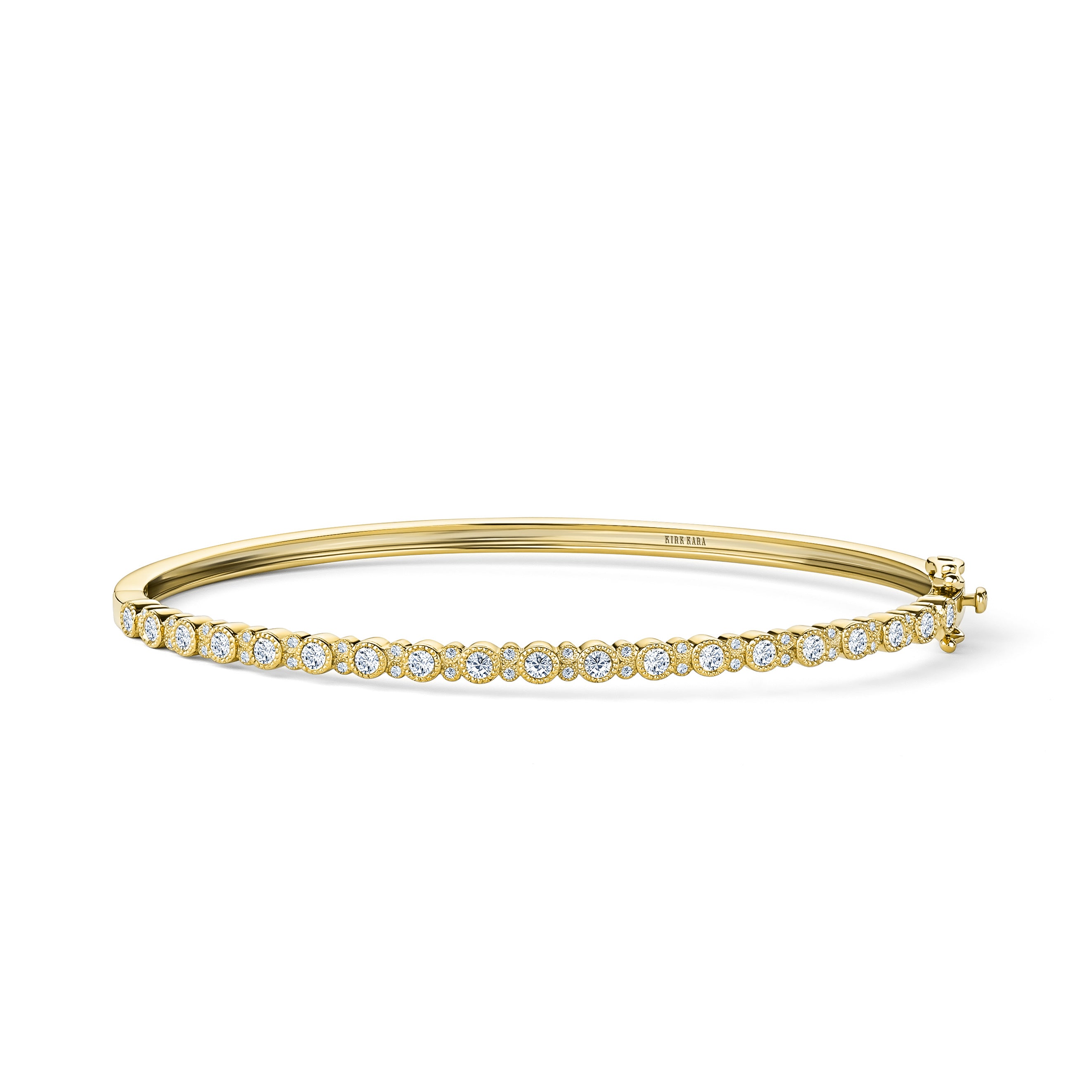 Round Diamond Milgrain Bangle Bracelet