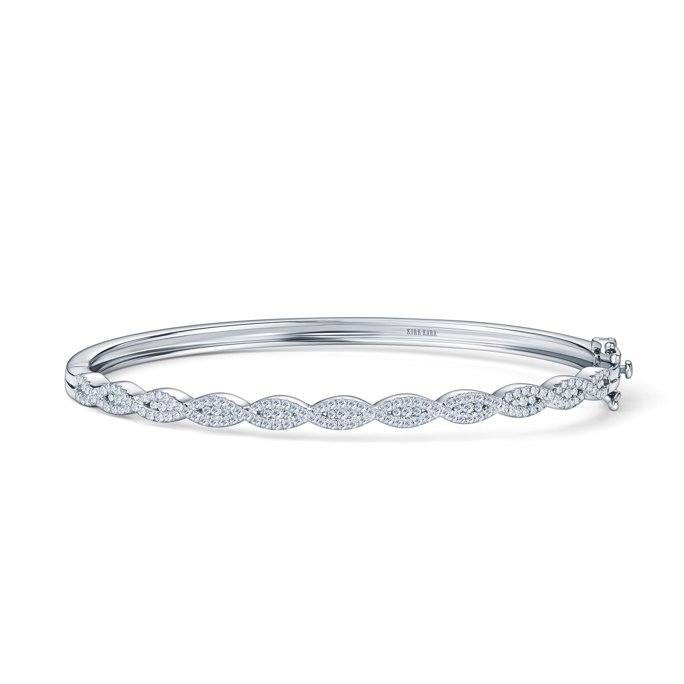 Classic Twist Channel Diamond Bangle Bracelet