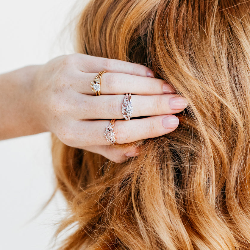 Elegant Swirl Diamond Engagement Ring