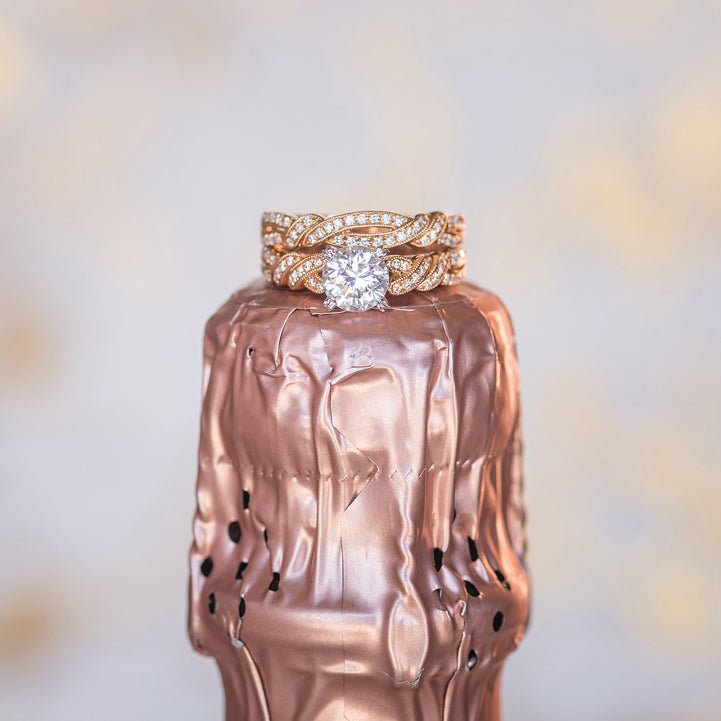 Twisted Split Shank Diamond Wedding Band