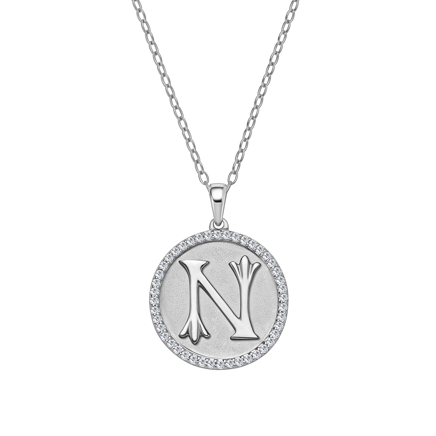 Classic Initial Lab Created Diamond Necklace