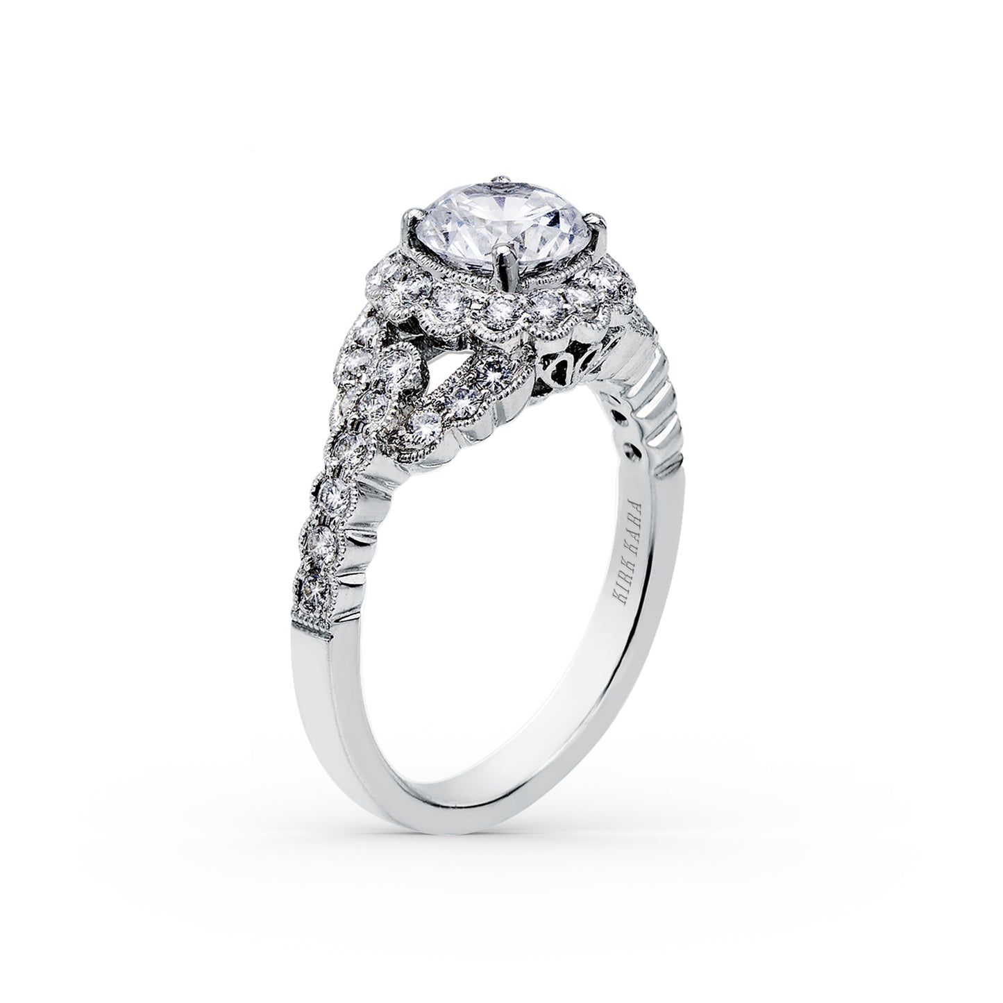 Vintage Halo Diamond Engagement Ring