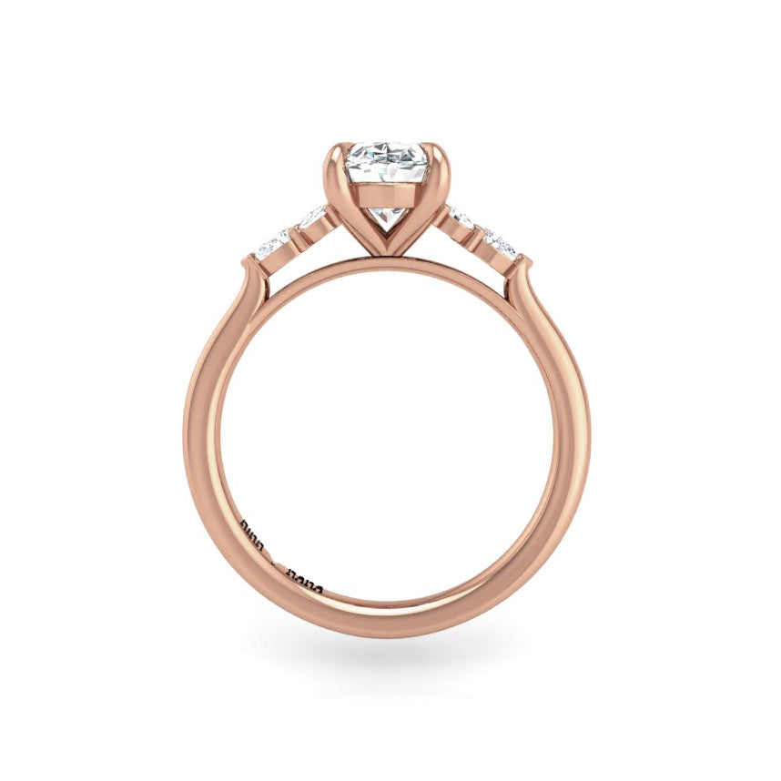 Preset Cluster Side Stone Oval Lab Diamond Engagement Ring