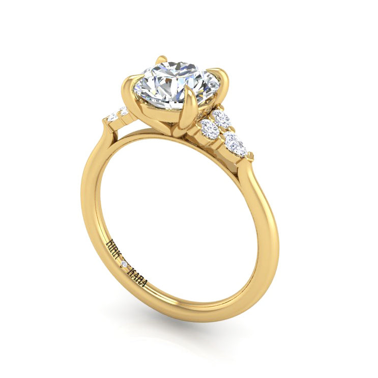 Preset Cluster Side Stone Round Lab Diamond Engagement Ring