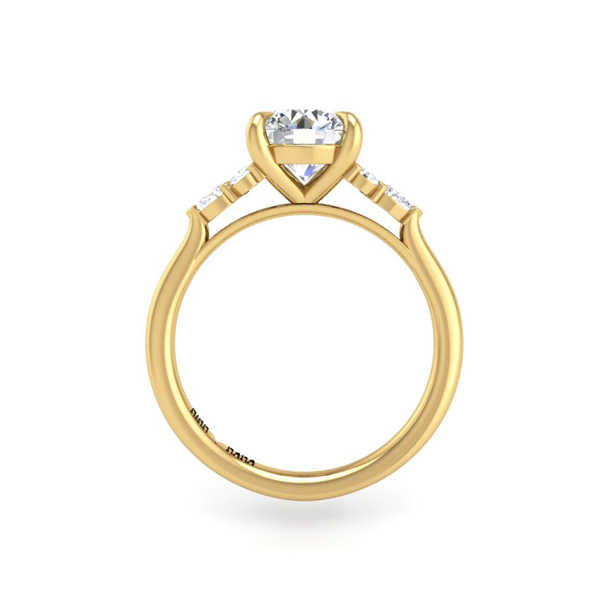 Preset Cluster Side Stone Round Lab Diamond Engagement Ring