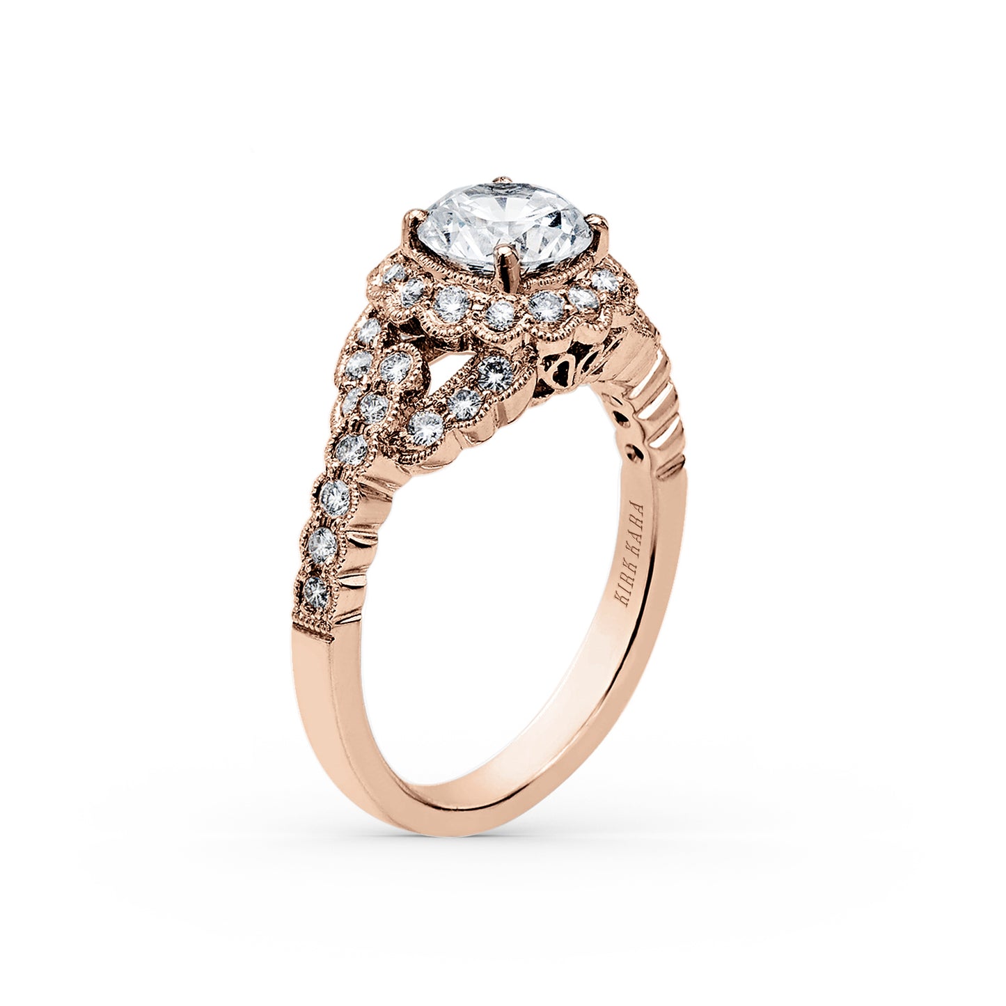Vintage Halo Diamond Engagement Ring