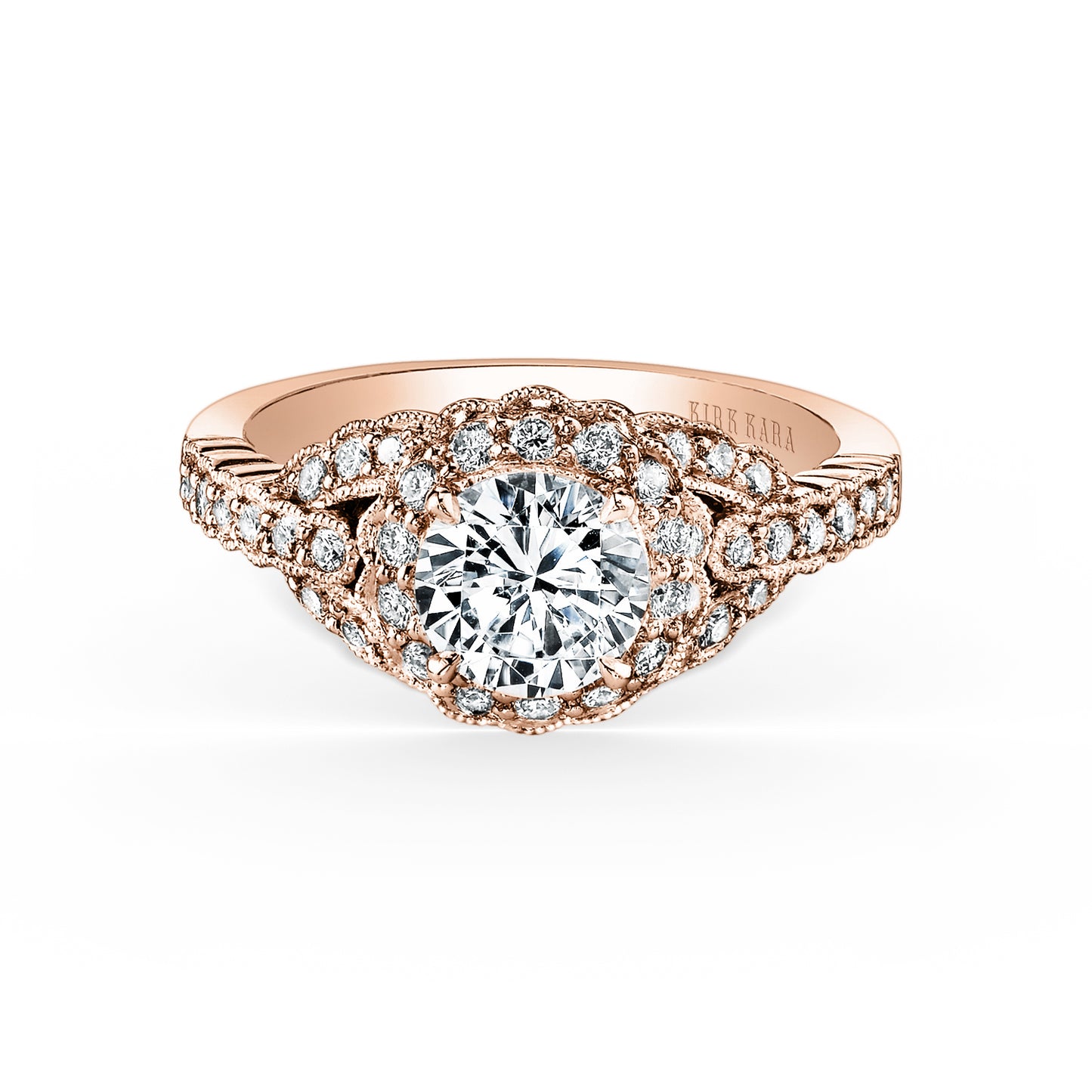 Vintage Halo Diamond Engagement Ring