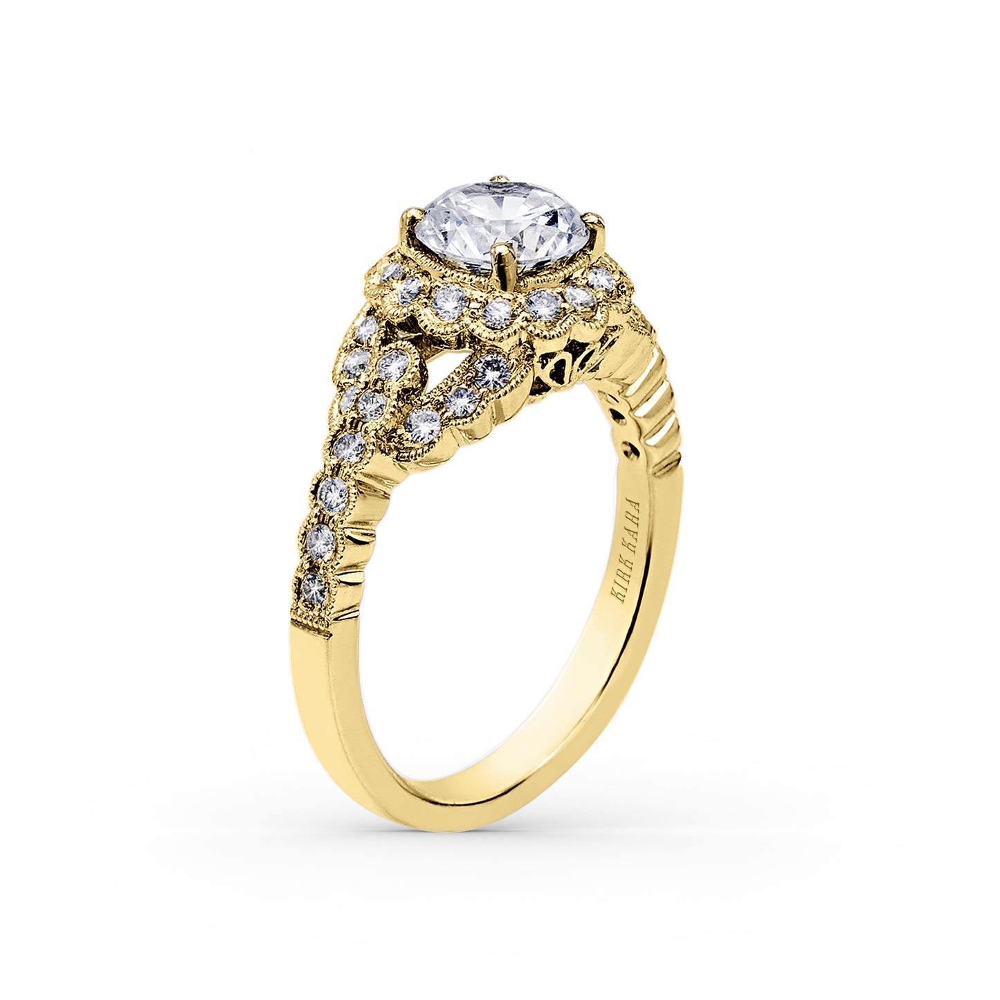 Vintage Halo Diamond Engagement Ring