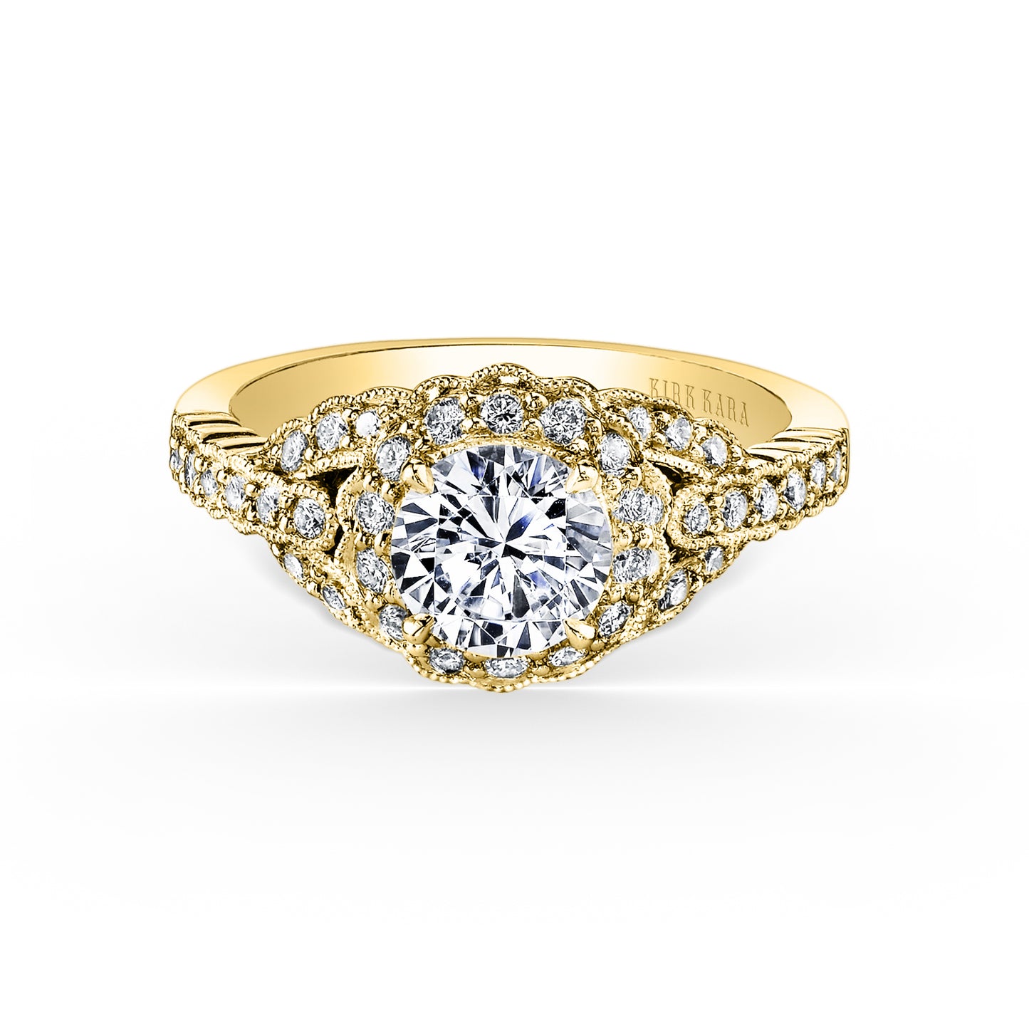 Vintage Halo Diamond Engagement Ring