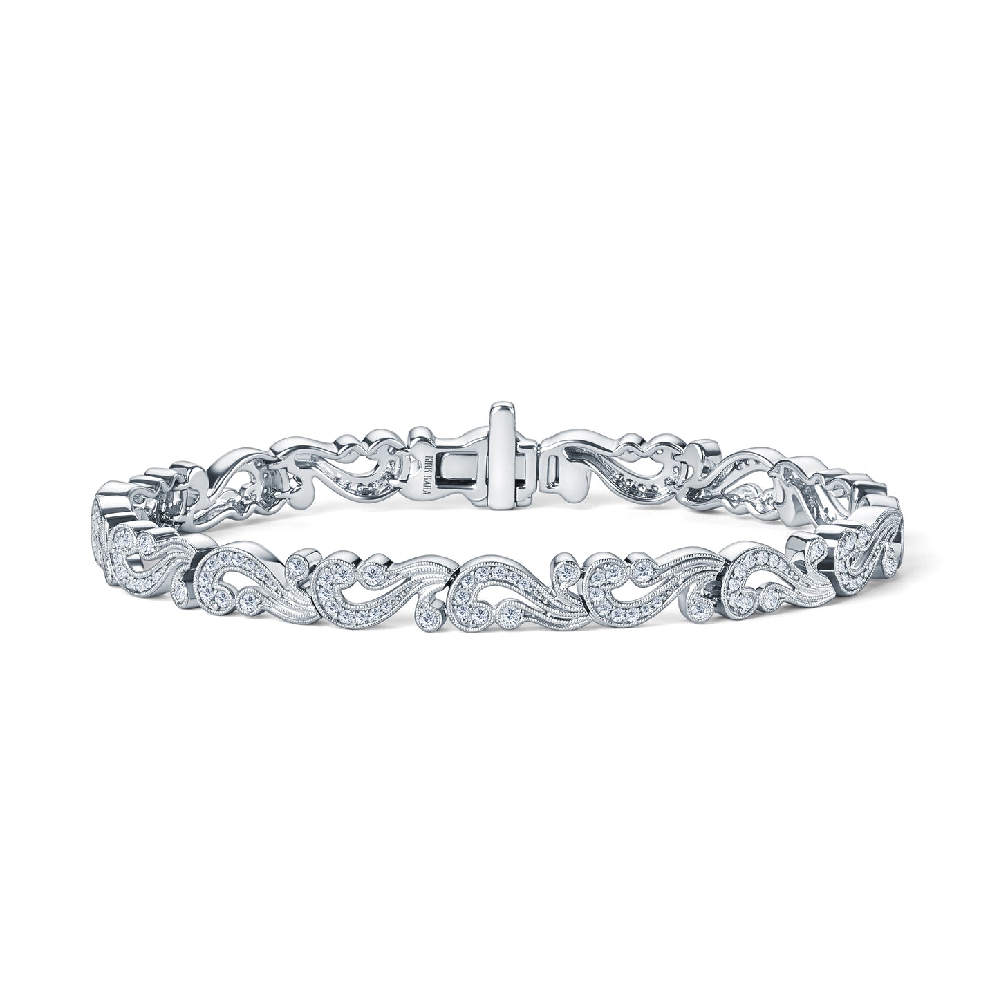 Elegant Swirl Milgrain Diamond Bracelet