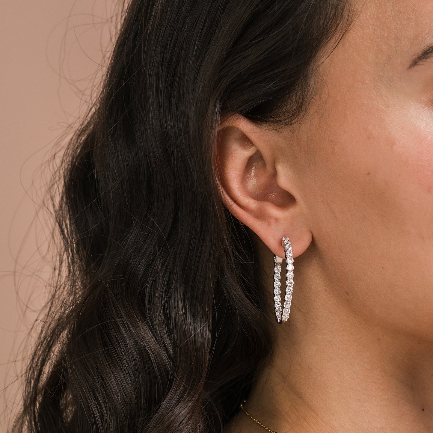 Classic Elongated Lab Grown Inside Out Diamond Hoops