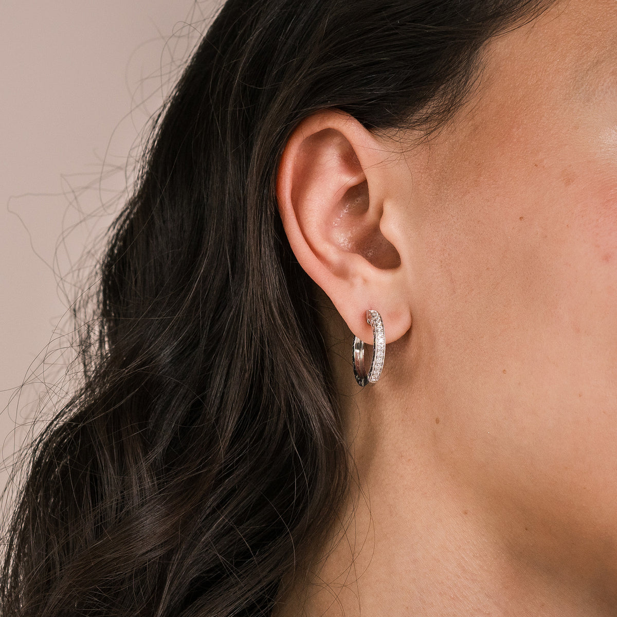 Scroll Engraved Classic Diamond Hoop Earrings – Kirk Kara