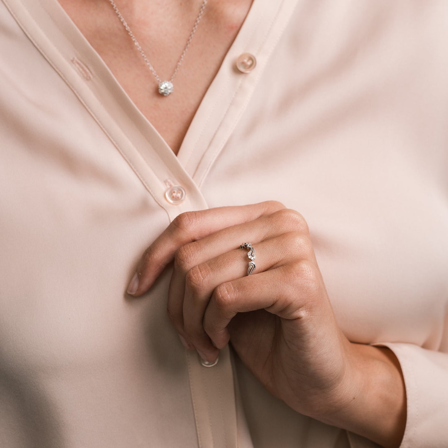 Vintage Inspired Paisley Diamond Wedding Band