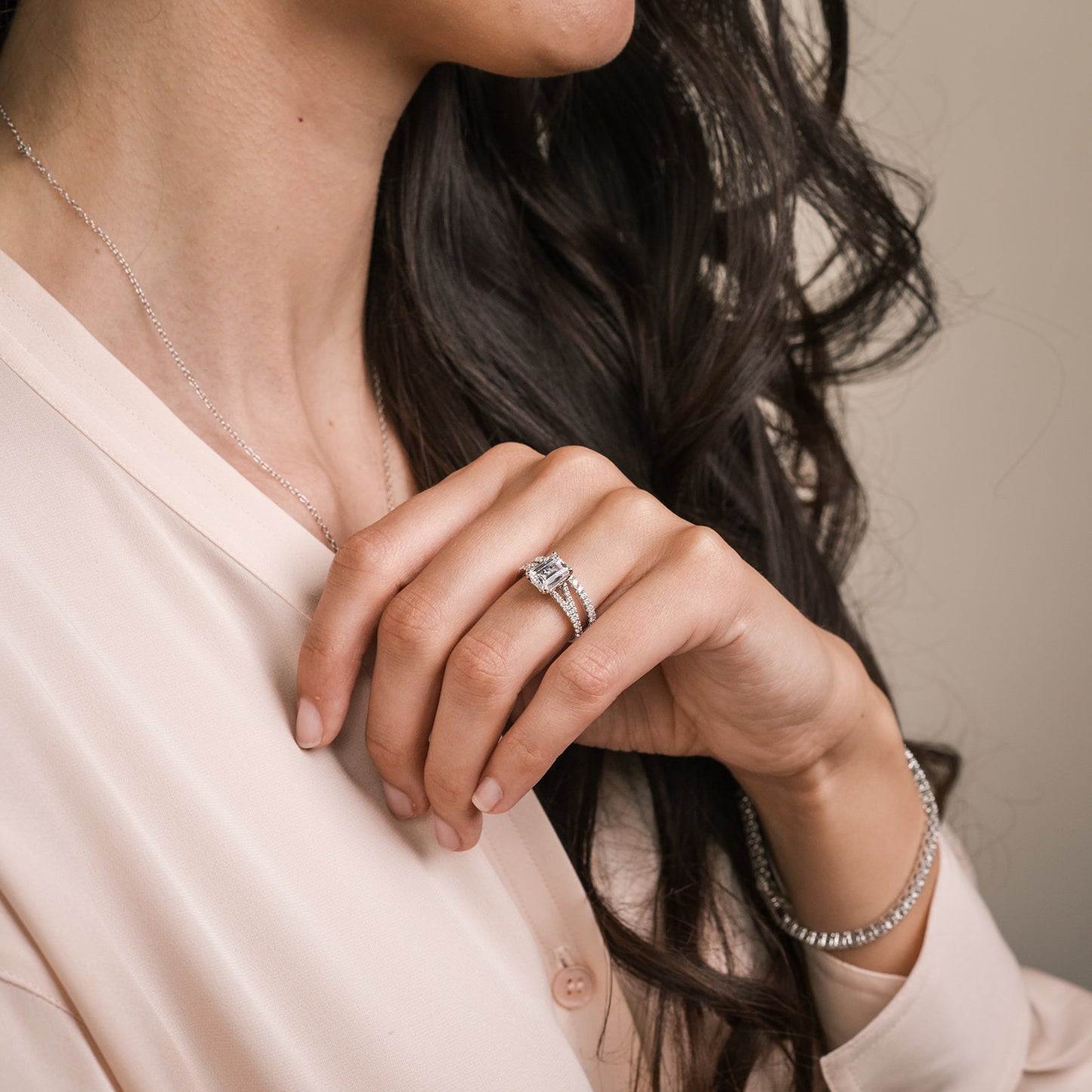 Classic Split Shank Filigree Diamond Engagement Ring