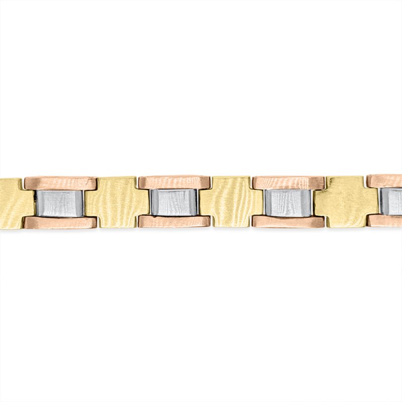 18K Tri-Tone Gold Link Bracelet Retro