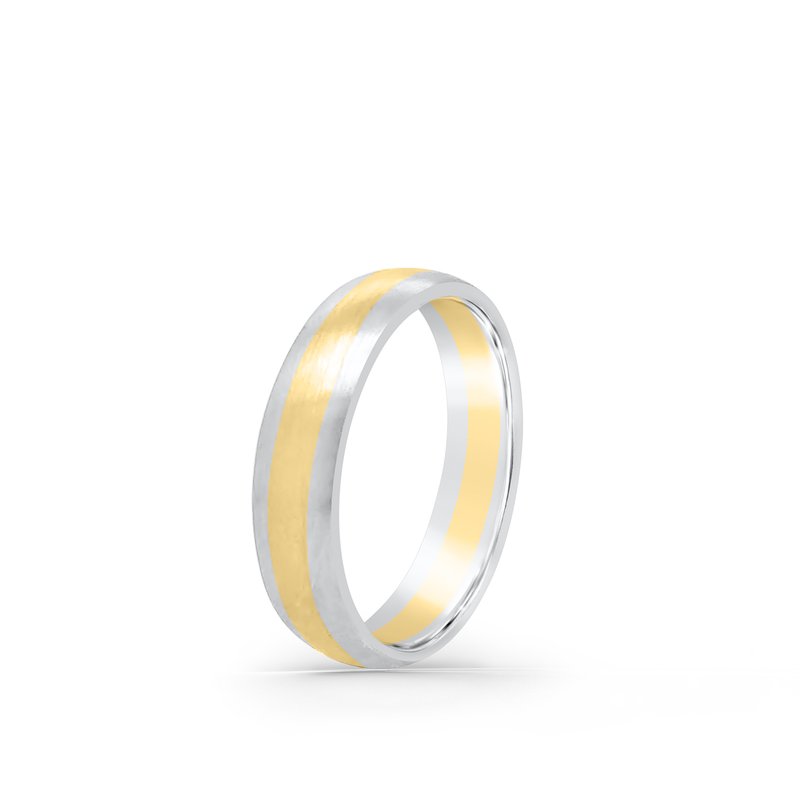 Platinum 18K Yellow Gold Two Tone Wedding Band