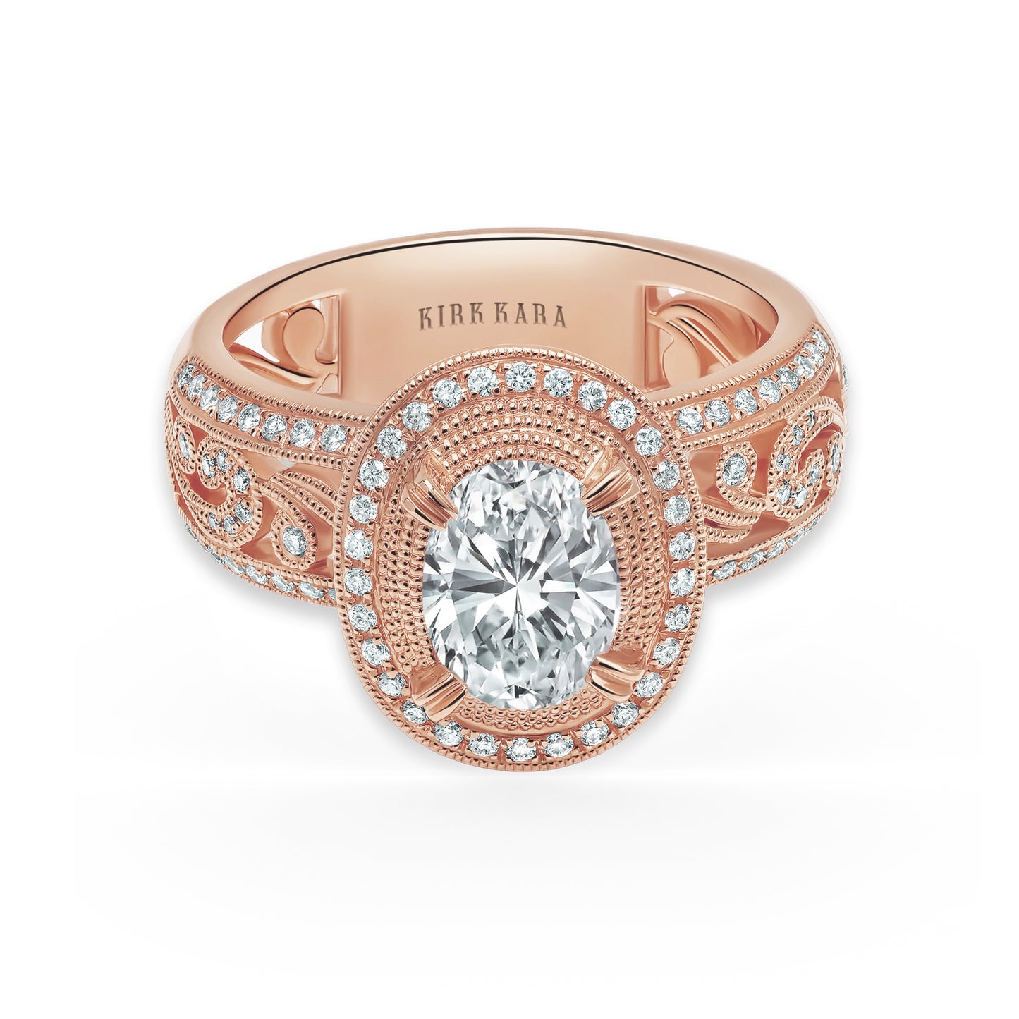 Pavé Swirl Diamond Braided Engagement Ring