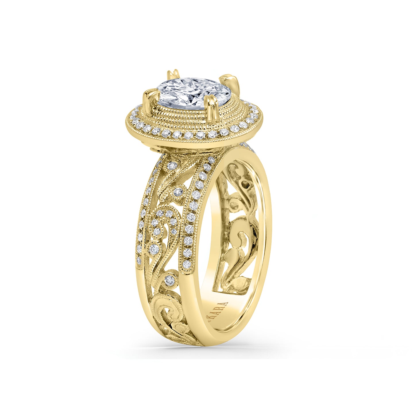 Pavé Swirl Diamond Braided Engagement Ring