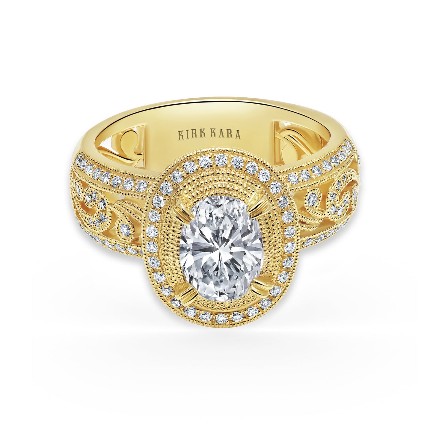 Pavé Swirl Diamond Braided Engagement Ring