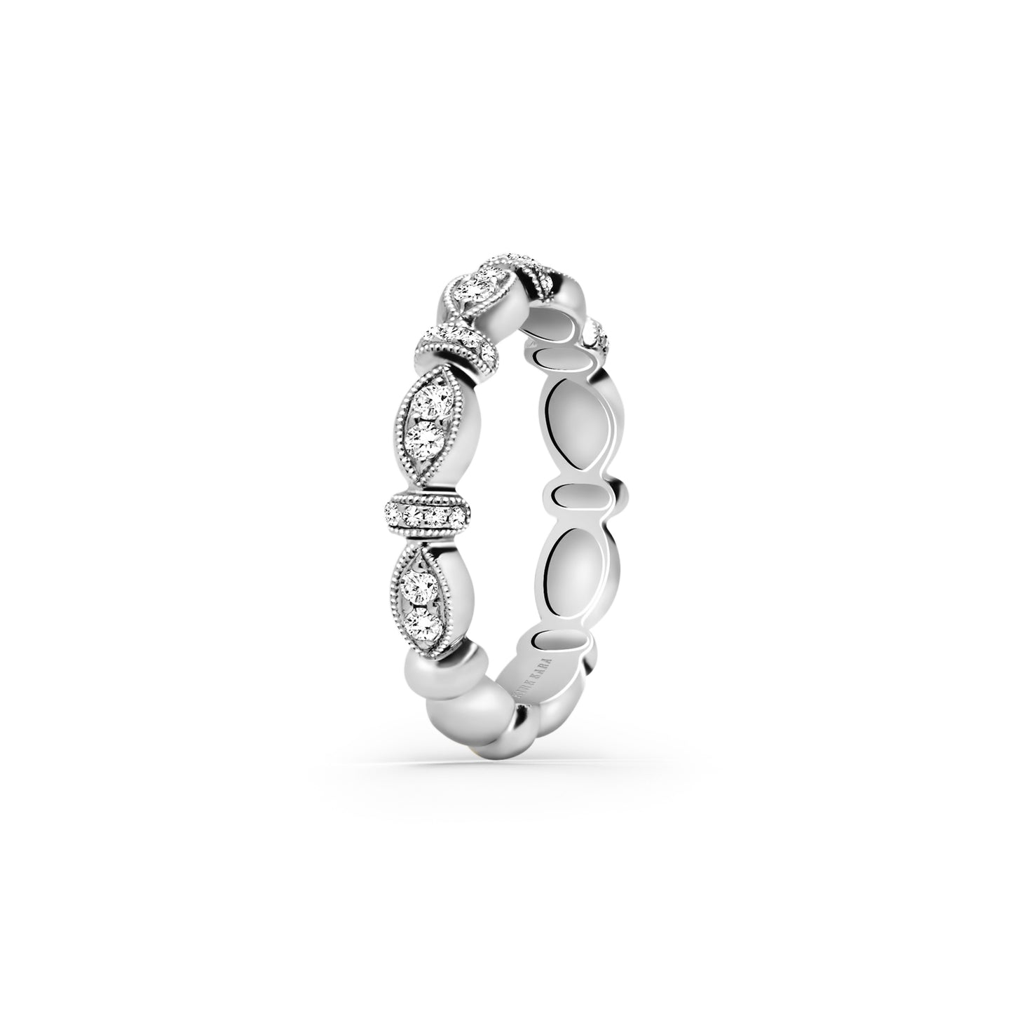 Diamond Designer Geometric Bar Wedding Band