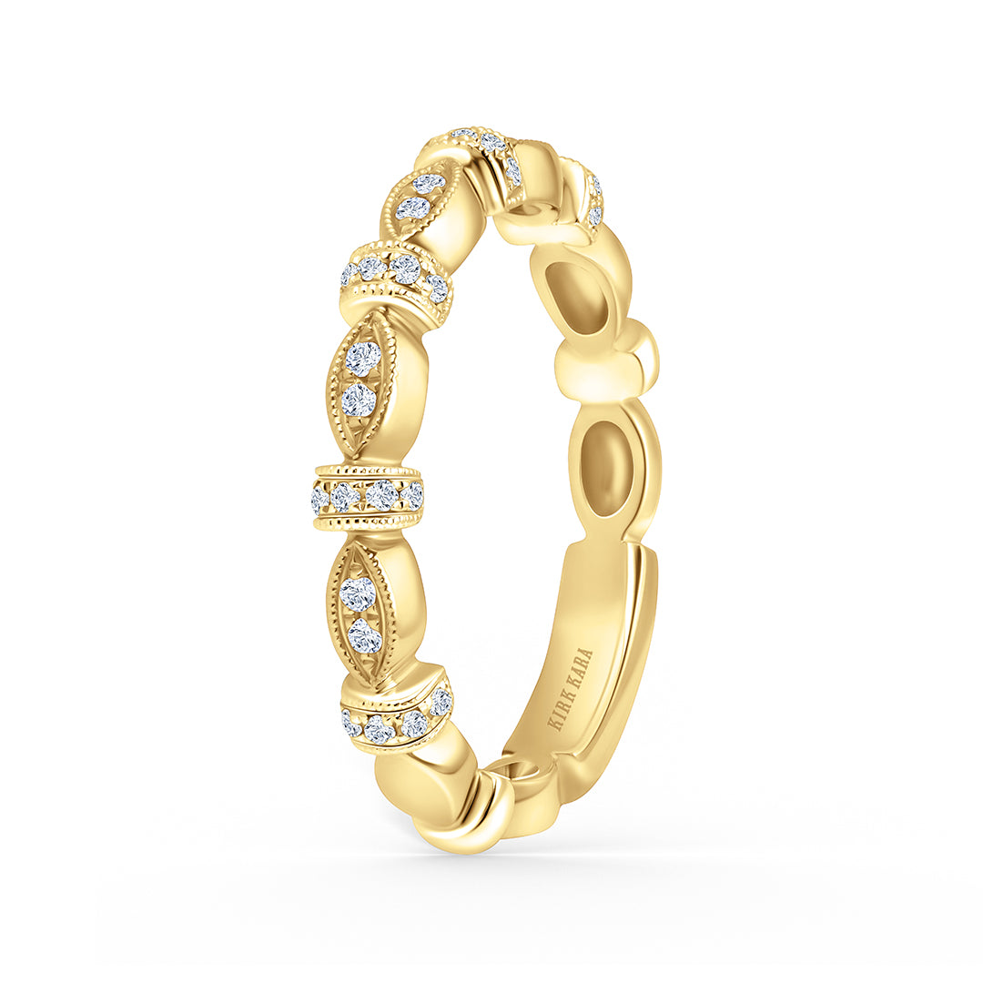 Diamond Designer Thin Geometric Bar Wedding Band