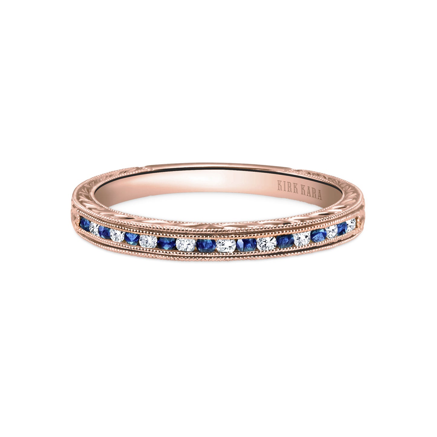 Classic Channel Sapphire Diamond Wedding Band