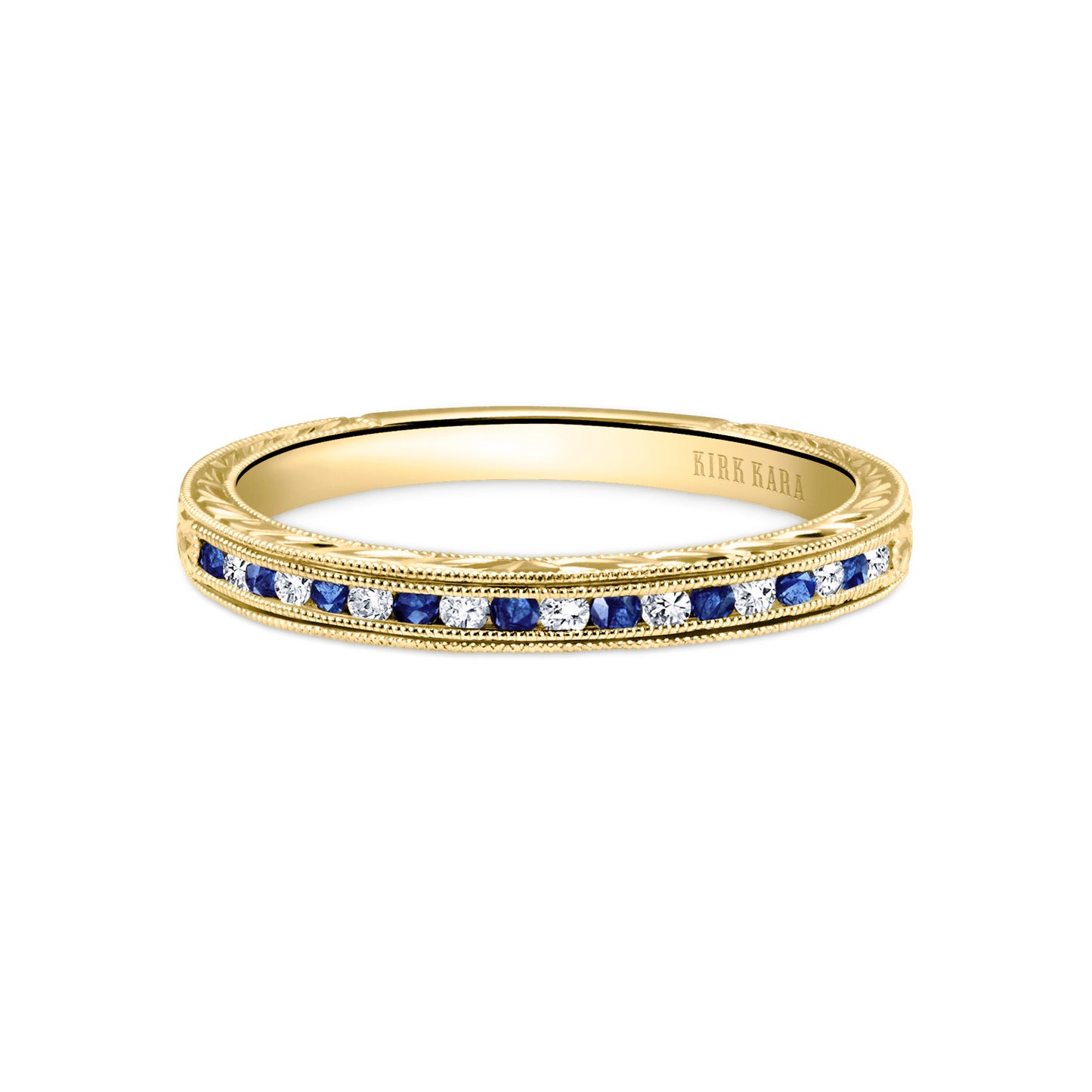Classic Channel Sapphire Diamond Wedding Band