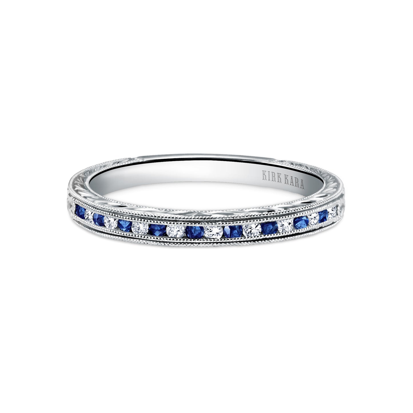 Classic Channel Sapphire Diamond Wedding Band