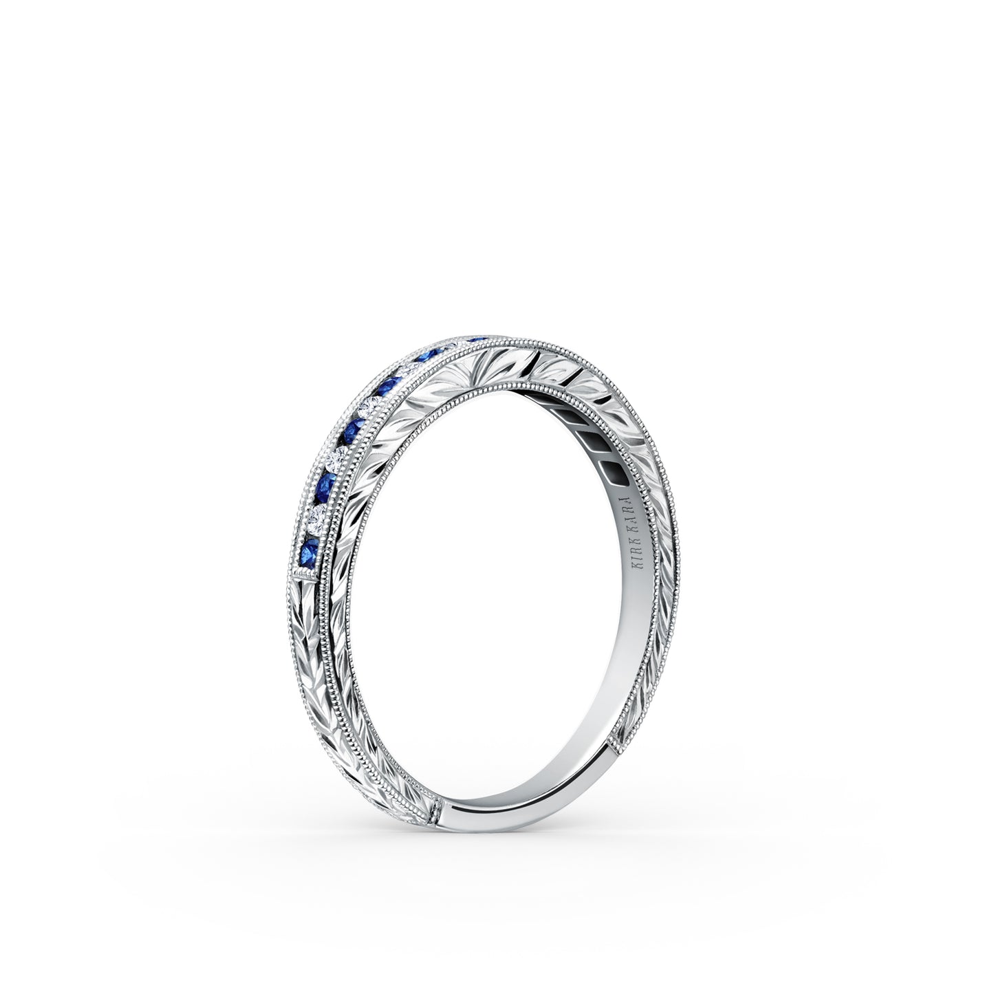 Classic Channel Sapphire Diamond Wedding Band