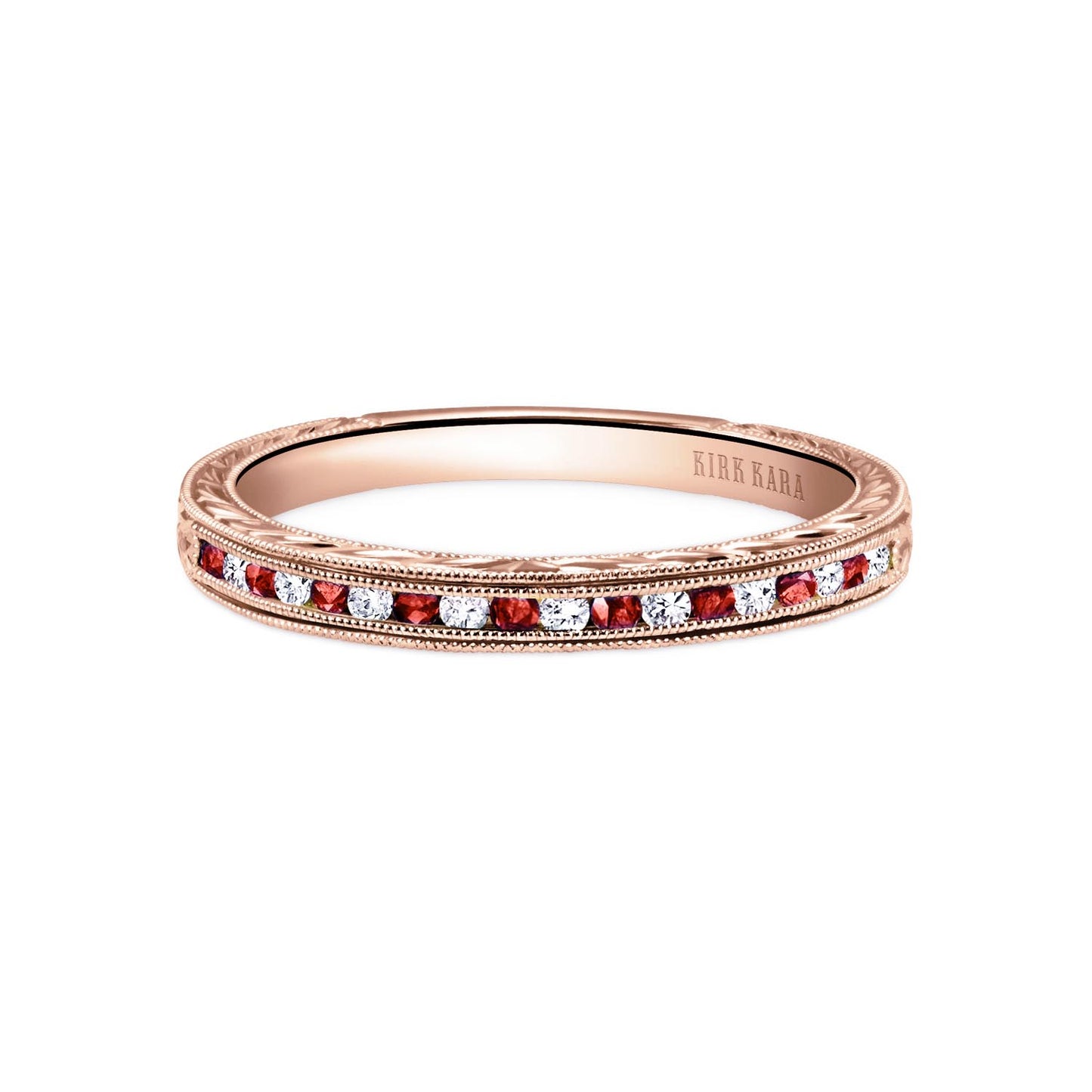 Channel Set Ruby Diamond Wedding Band