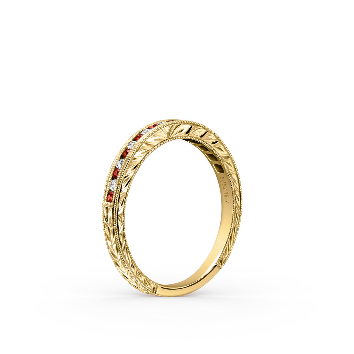 Channel Set Ruby Diamond Wedding Band