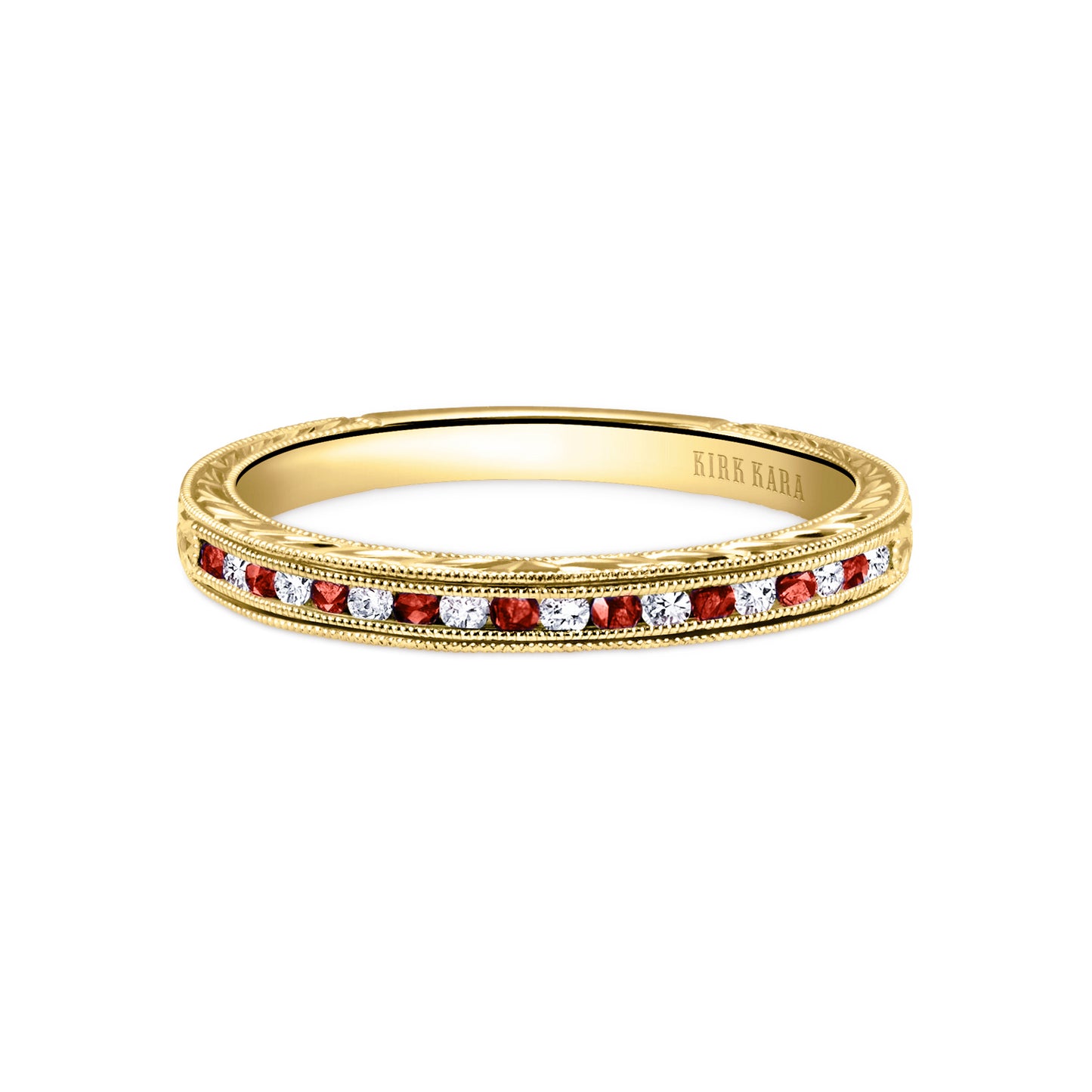 Channel Set Ruby Diamond Wedding Band