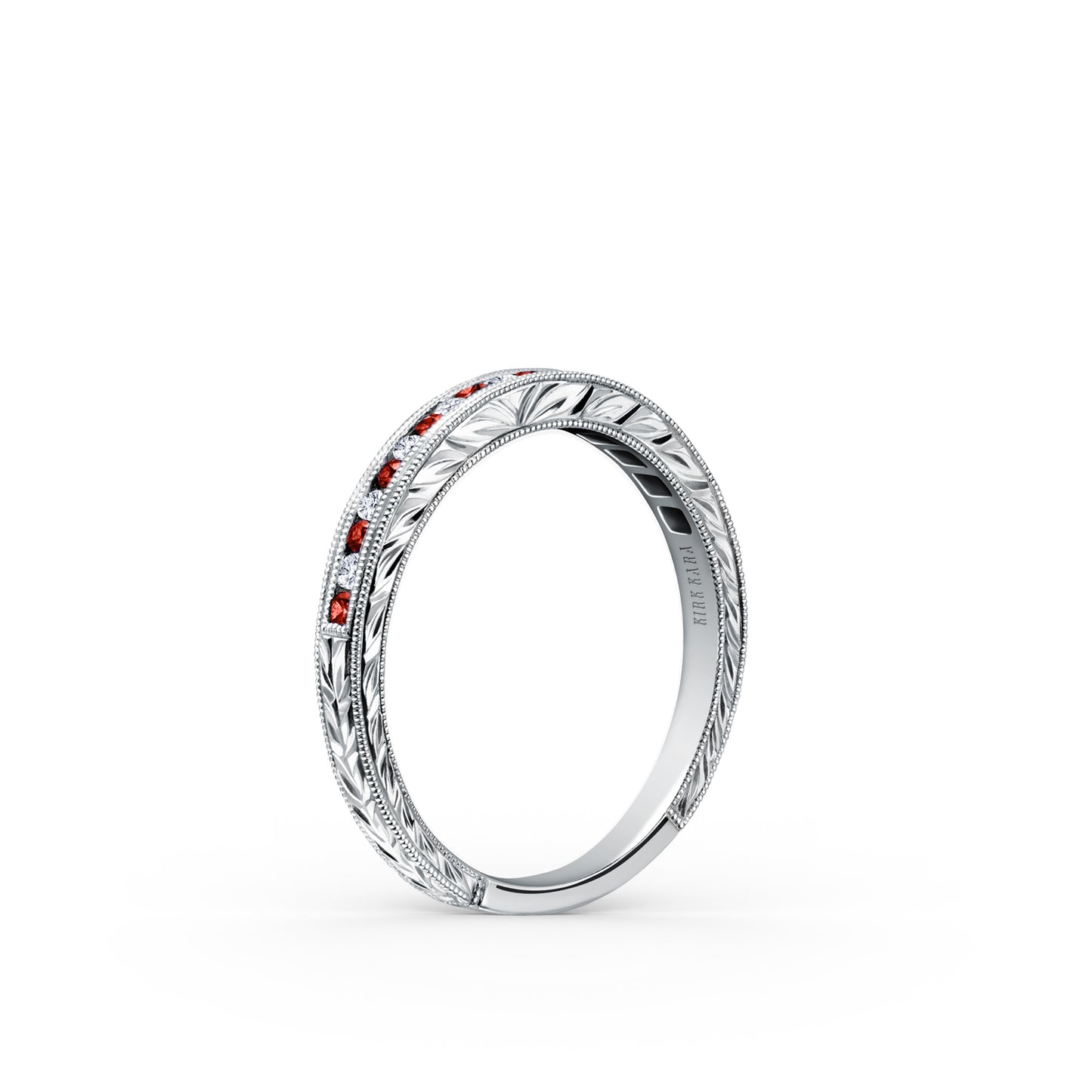 Channel Set Ruby Diamond Wedding Band