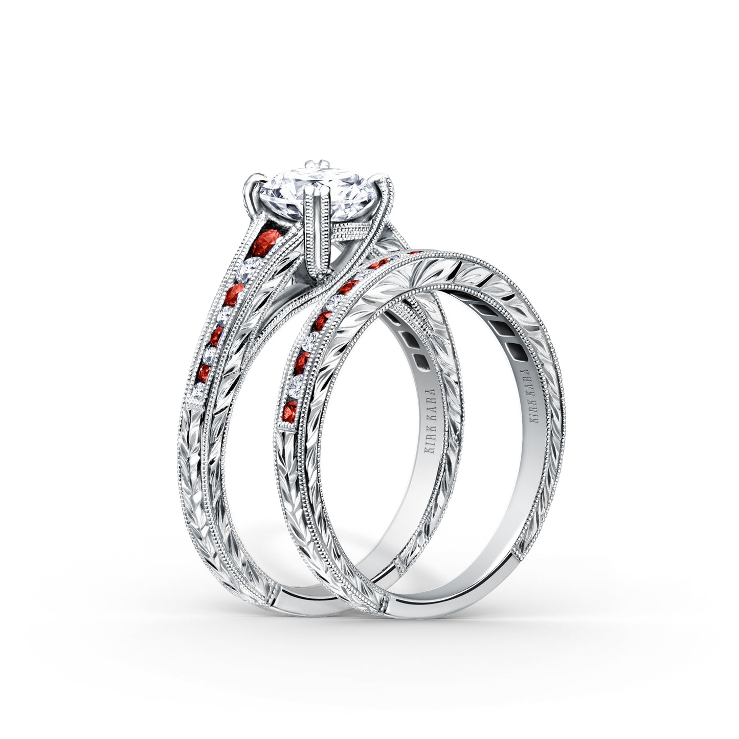 Channel Set Ruby Diamond Wedding Band