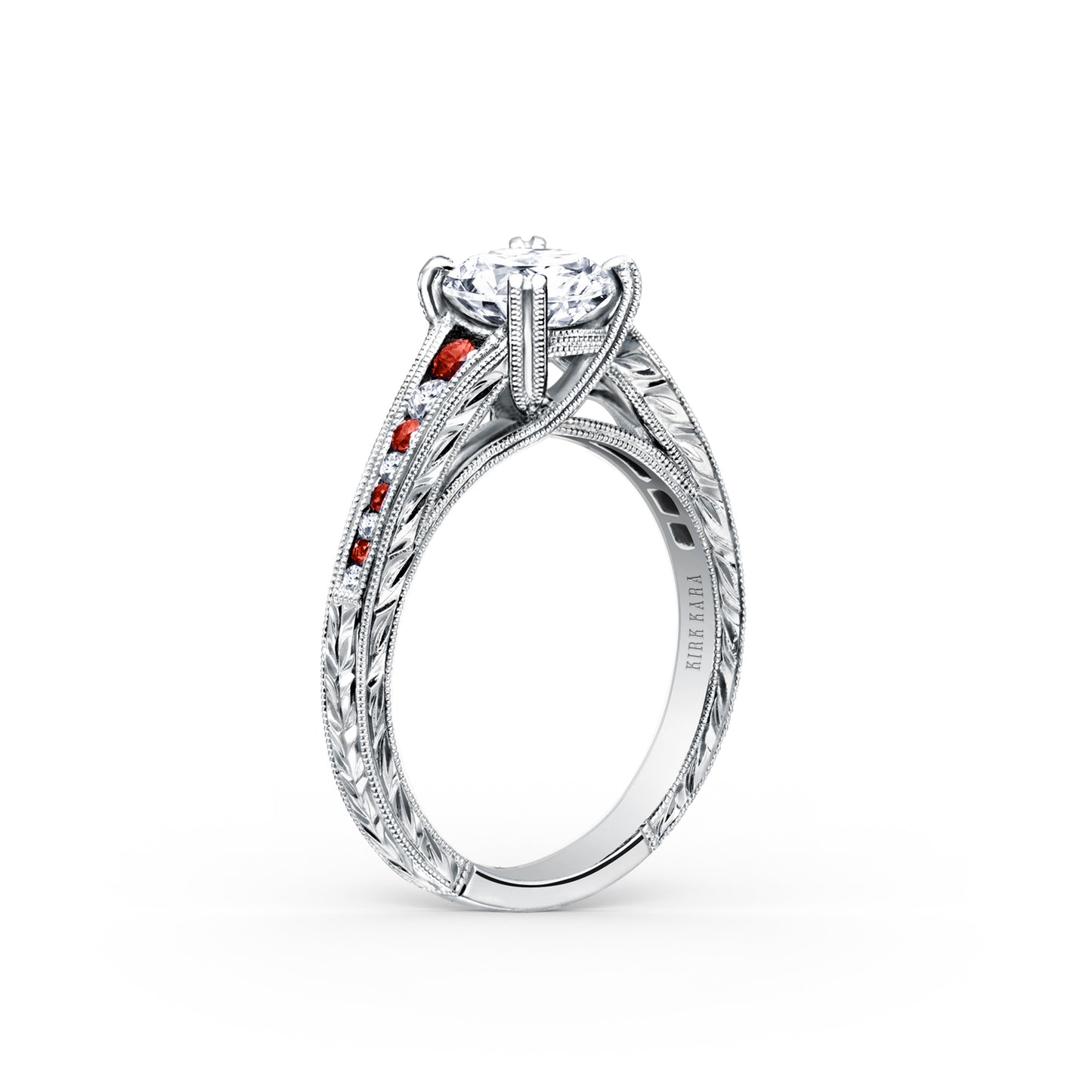 Ruby Channel Set Diamond Engagement Ring