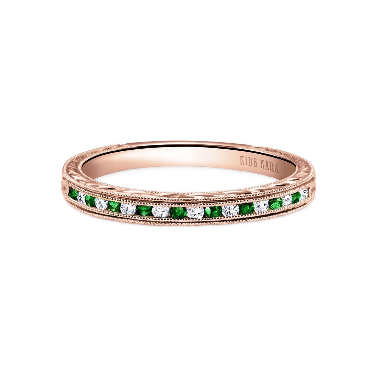 Channel Set Tsavorite Diamond Wedding Band