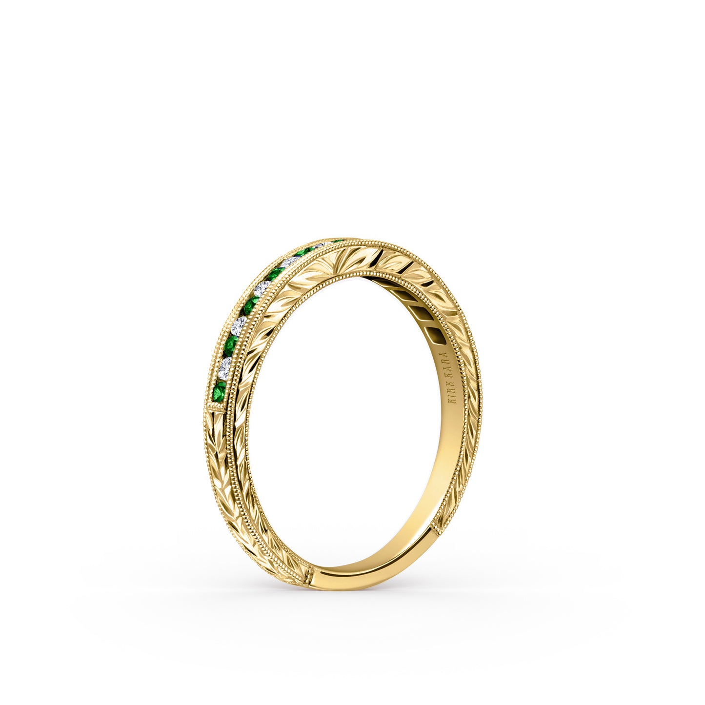 Channel Set Tsavorite Diamond Wedding Band