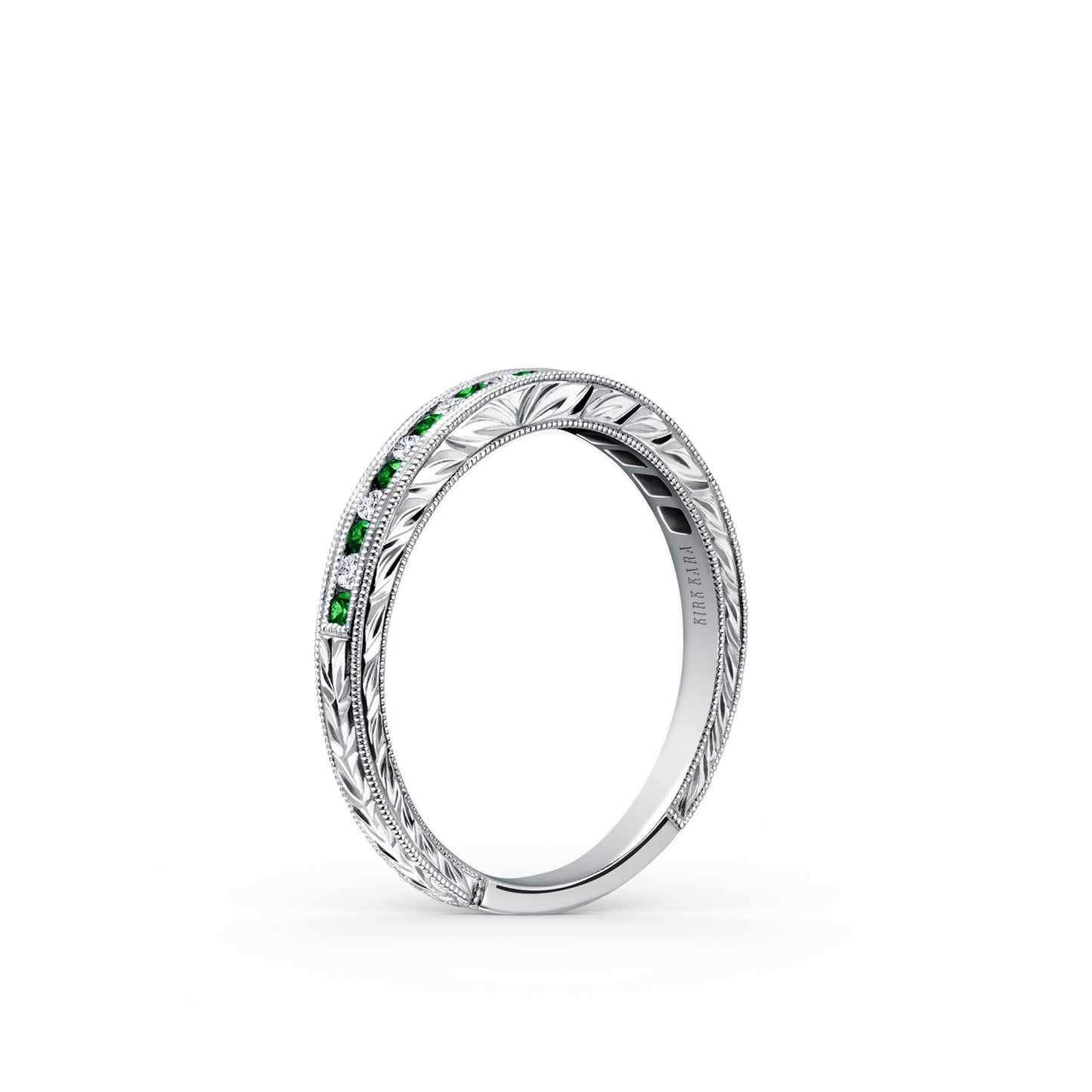 Channel Set Tsavorite Diamond Wedding Band