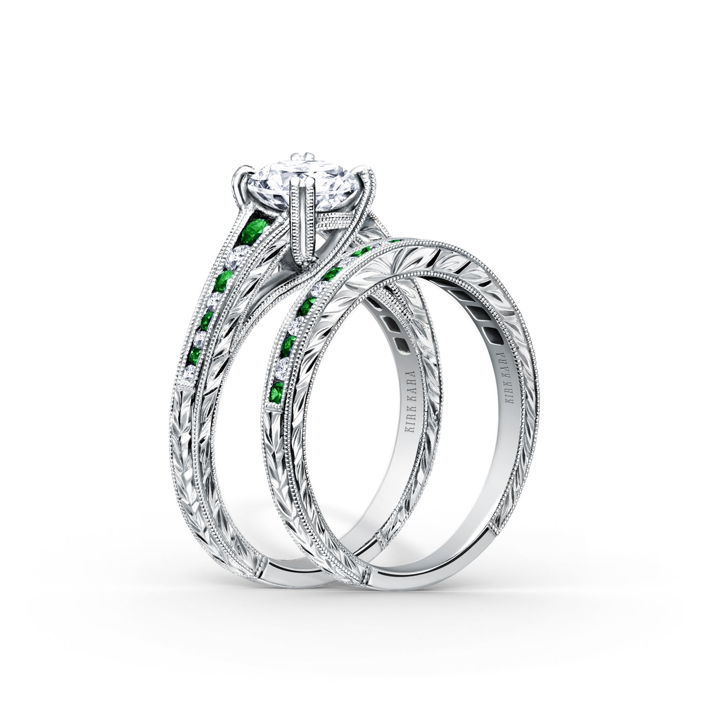 Channel Set Tsavorite Diamond Wedding Band