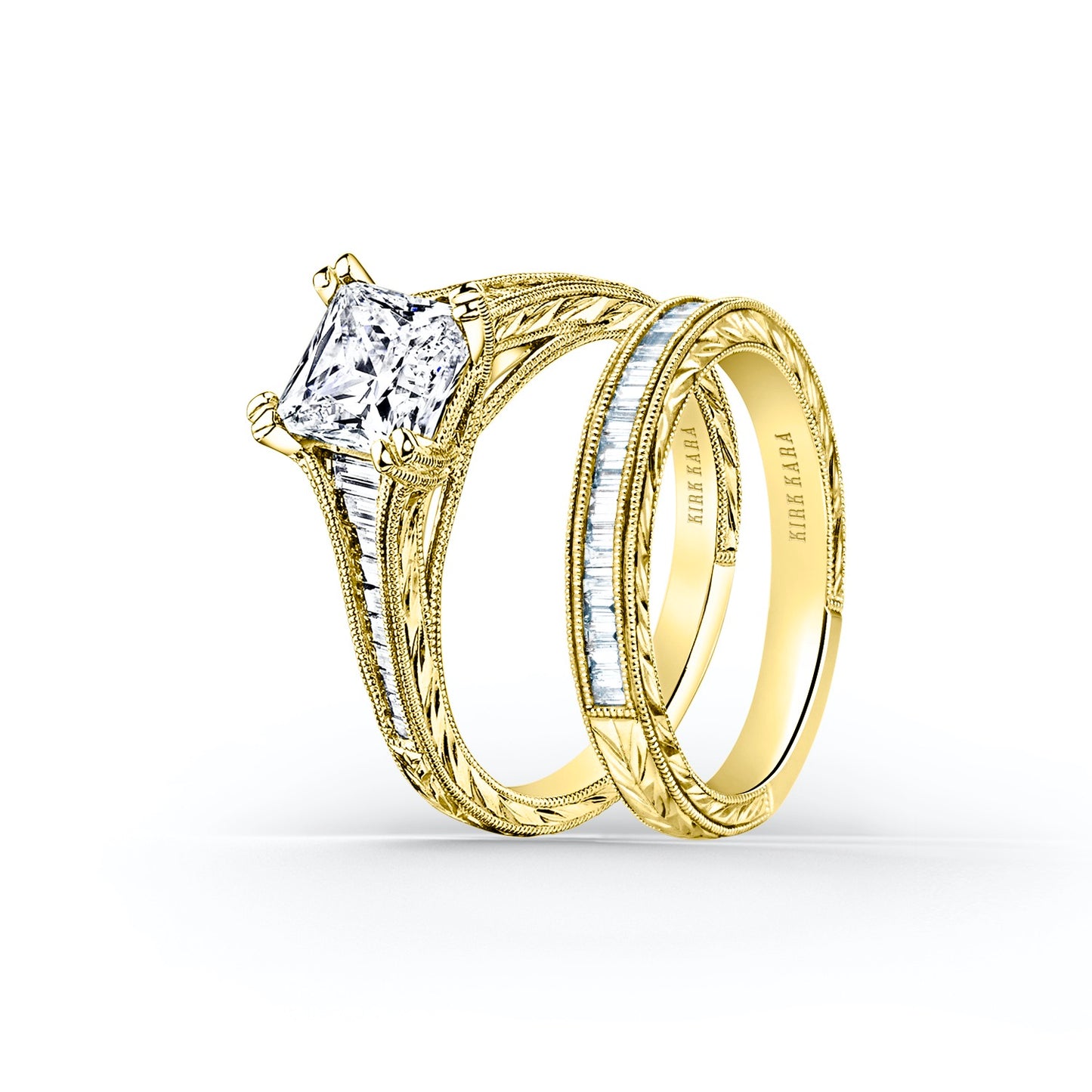 Channel Set Graduated Baguette Diamond Engagement Ring